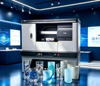 HANHUANG Printer Inkjet UV 4-Head Ricoh Gen6 untuk Kaca/Keramik/Logam, Kontrol Android, Konektivitas USB, Baru