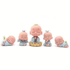 Decorazioni in resina per Figure di cartone animato piccolo monaco statua di Buddha in ceramica popolare - Product Image 2