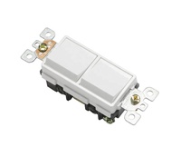 Sakelar dinding elektrik Amerika 2 Gang 1 cara tiang tunggal 15A maks saat ini bahan PC standar US perlengkapan rumah untuk YGD-002 terdaftar