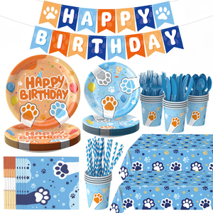 Offre Spéciale : Kit de Fête Anniversaire Patte de Chiot – Vaisselle Jetable et Décorations Thème Chien pour Événements Enfants - Product Image 1