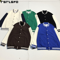 Veste de baseball en molleton pour homme, style uniforme vintage, boutonnée, épaisse, avec logo personnalisé, collection automne-hiver