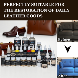 Kit de réparation et d'entretien du <span class=keywords><strong>cuir</strong></span>, grand ensemble, idéal pour nettoyer, réparer, colorer et entretenir les chaussures, les sacs, les canapés - Product Image 4