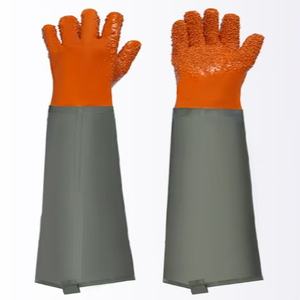 Водонепроницаемые прочные защитные рабочие перчатки для мужчин и женщин, нескользящие, синие, с ПВХ-покрытием, толщина 75 см, гибкие - Product Image 2