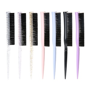 定制缠结头发造型假发梳尖尾逗弄刷抛光防毛躁发刷PS + 尼龙素食刷毛 - Product Image 1