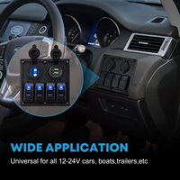 Panel de Interruptores Basculantes LED Marinos de 4 Canales, 12V, Impermeable, con Puerto USB QC3.0 para Coche, Luz de Navegación para Barco, Panel de Control de Instrumentos