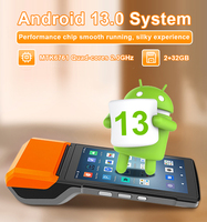 Terminal de point de vente mobile Android intelligent portable de 5,5 pouces avec lecteur de codes-barres et imprimante, machine de paiement R330