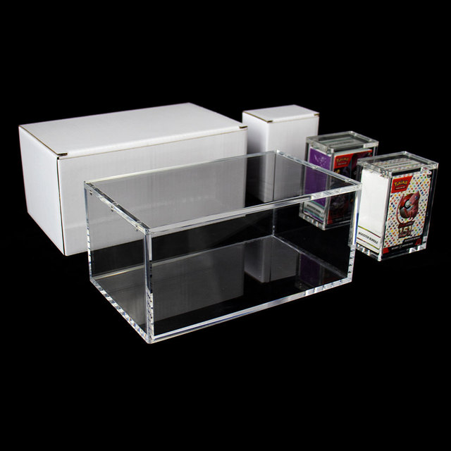 Pokemoned Large Acrylic Booster Bundle Display Case for 10pcs 151 Paldean Fates Booster Bundle Magnetic Lid Acrylic Protector