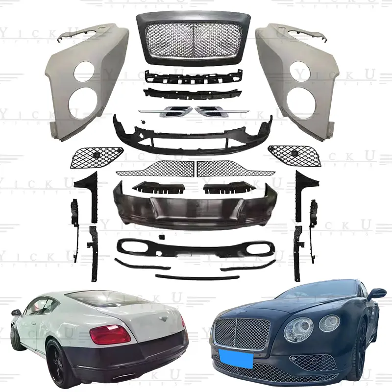 Cũ Sửa Đổi Mới Cơ Thể Kit PP Phía Trước Bumper Phía Sau Bumper Nhựa Chắn Bùn 12-15 Thích Hợp Cho Bentley Continental GT