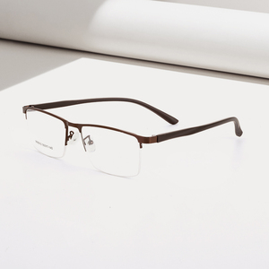 Nouveau modèle de <span class=keywords><strong>lunettes</strong></span> à monture optique en métal tendance <span class=keywords><strong>Lunettes</strong></span> à coussinet nasal en silicone pour hommes - Product Image 2