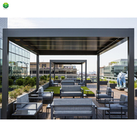Pergola bioclimatique moderne en aluminium à lames orientables, écologique, imperméable, motorisée, avec cadre thermolaqué - Foire de Canton de Guangzhou