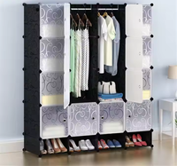 Armario multiusos de plástico moderno, muebles de dormitorio plegables con capa de zapatos para uso en sala de estar y dormitorio