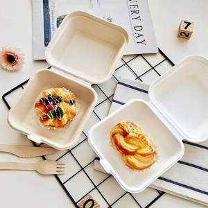 Usine en gros 6 pouces <span class=keywords><strong>Hambourg</strong></span> boîte de Box-450ml papier à emporter conteneur alimentaire - Product Image 1