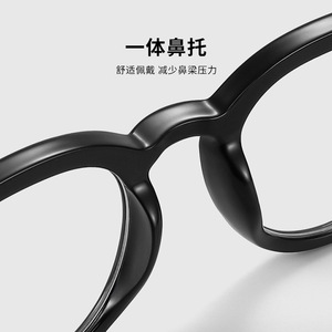 Montures de lunettes ovales noires rétro pour femmes avec protection contre la lumière bleue, taille moyenne, lentilles en ac, 28039 - Product Image 3