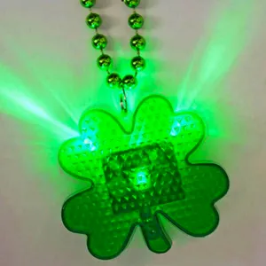 Shamrock St Patrick's Day Decorations Clover Necklace With LED Light For Party Celebrations