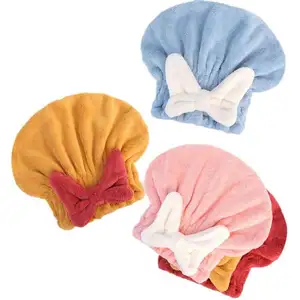 Bow Princess hair drying hat Women's quick drying strong absorbent shampoo cap No blow bath bath cap cute hair drying magic