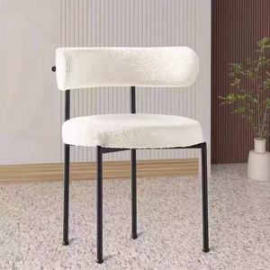 Nordic Style Iron Frame Leisure <strong>Chair</strong> Lint <strong>Velvet</strong> Makeup <strong>Chair</strong> with Backrest for Living Room Restaurant Dining <strong>Chairs</strong> - Product Image 2