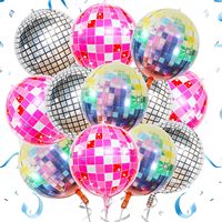 Ballon sphérique 4D de 22 pouces en aluminium auto-scellant, motifs Noël, Disco, Léopard, Football, pour décorations de fête d'anniversaire