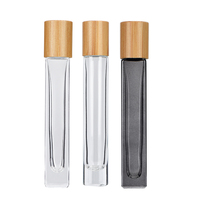 Bouteille Roll-on en Verre à Fond Épais 10ml 2026, Rechargeable, pour Soins de la Peau, Parfums et Huiles Essentielles, avec Couvercle en Bambou