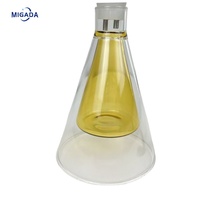Botol Parfum Tester Aroma Terapi dengan Kepala Corong Kuningan Kaca Ganda, Pompa Panjang, dan Rumbai, untuk Menguji Aroma