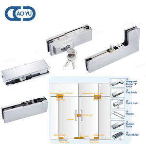 Patch fittings glass hardware door clamp fitting steel frameless door clamp bottom glass door fitting