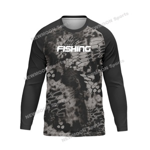 Vêtements de pêche pour hommes personnalisés en camouflage noir et gris, anti-UV, coupe-vent, légers, à séchage rapide, jersey de randonnée et de pêche, t-shirt unisexe pour hommes - Product Image 5