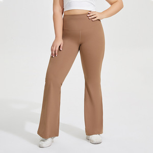 <span class=keywords><strong>Leggings</strong></span> de Yoga <span class=keywords><strong>Acampanados</strong></span> para Mujer Tallas Grandes con LOGO Personalizado, Efecto Segunda Piel, Cintura Alta, Levantamiento de Glúteos, Ropa Deportiva para Fitness y Yoga - Product Image 3