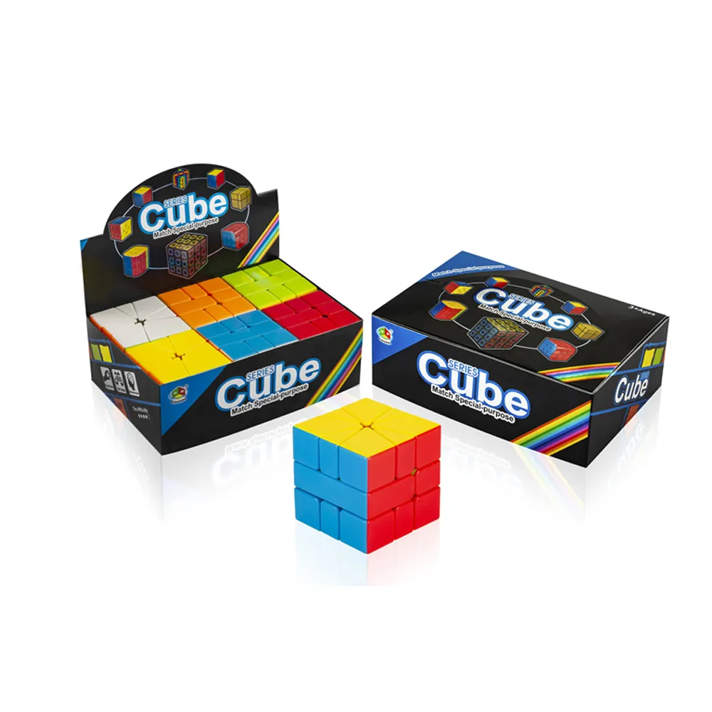 Kubus ajaib 3x3, Rubik halus kecepatan stiker mainan kubus 3x3x3 kecepatan untuk anak-anak