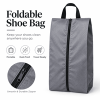 Sac à chaussures de voyage pliable personnalisé, écologique, réutilisable, anti-poussière, organiseur de chaussures portable pour la salle de sport avec poignée et fermeture éclair