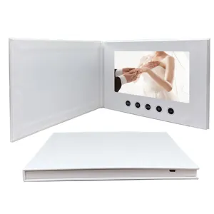 Blank Customized Digital Video Book Gift Wedding Greeting Card 7 Inch Lcd Video Brochure