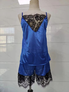 Conjunto de 2 piezas de encaje, ropa de dormir, lencería Sexy para mujer, conjuntos de camisola sedosa para <span class=keywords><strong>chicas</strong></span> calientes de verano, ropa Sexy <span class=keywords><strong>dominicana</strong></span> de punto fino - Product Image 6