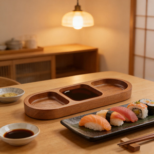 Bandeja Cuadrada Clásica <span class=keywords><strong>de</strong></span> Madera Maciza para Plantas, Plato para Condimentos, Desayuno, Comida, Sushi, Pan, Postre, Salsa, Plato para Sazonar en la Cocina - Product Image 4