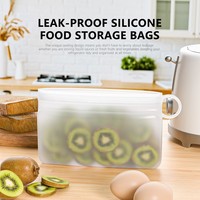 Sacs de conservation alimentaire en silicone de qualité alimentaire réutilisables, étanches et refermables, pour la cuisine