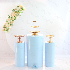 Iangel tùy chỉnh hiện đại vuông <span class=keywords><strong>Acrylic</strong></span> đám cưới plinth xi lanh tròn đứng với nhãn dán logo cho triển lãm - Product Image 5