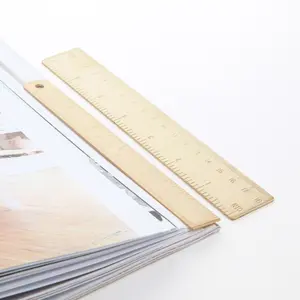 Regla recta de metal duradero de latón Maxery, papelería ideal para cuadernos, planificadores, diarios y como marcador