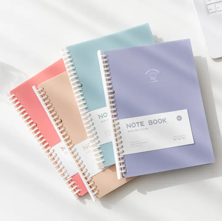 Penjualan Laris Notebook Kumparan Warna Penyembuhan Garis Horizontal A5/B5 Notebook Siswa Spiral Kustom