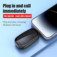 Mini Batterie Externe Solaire 1200mAh à Charge Rapide pour Téléphone TYPE C, Power Bank Porte-clés Portable et Fin