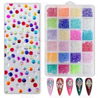 Nouvelles strass en résine AB de 3 mm, couleurs mélangées, à fond plat, pour vêtements, nail art et décoration de téléphones portables