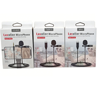Nouveau produit : Microphone cravate filaire portable mini 3,5 mm noir avec long câble pour téléphone