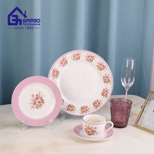 Vente en gros 24 pièces ensemble de table en céramique personnalisé <span class=keywords><strong>vaisselle</strong></span> bol et assiette ensemble de <span class=keywords><strong>vaisselle</strong></span> en grès bon marché pour le <span class=keywords><strong>service</strong></span> de fête de mariage - Product Image 3