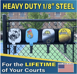 Wall Mount Wood Double <strong>Tier</strong> Pickleball Paddle Rack <strong>Stand</strong> with <strong>2</strong> Paddle Display Holder for Badminton and Table Tennis - Product Image 2