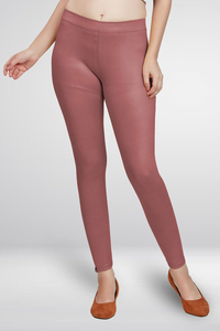 Mallas hasta el tobillo color burdeos claro para mujer, tela de algodón suave estirable, ajustada, para Yoga, gimnasio, parte inferior cómoda diaria - Product Image 2