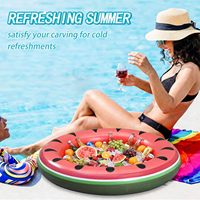 Plateau de service flottant gonflable en plastique en forme de pastèque pour boissons et aliments, idéal pour buffet, piscine et camping