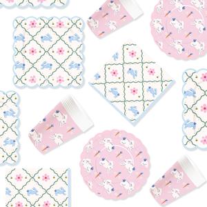 DAMAI Stock <b>Easter</b> Bunny Party Themed Festival Disposable Paper Plates <b>Napkins</b> Cups Tableware Decoration for <b>Easter</b> Festival - Product Image 3