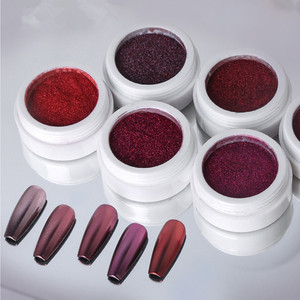 Nouveauté, vente en gros, 9 couleurs, décorations pour ongles en paillettes miroir magiques rouges du Nouvel An, poudre miroir magique pour ongles rouges - Product Image 1