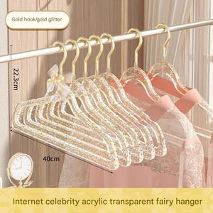 Cintres à paillettes Acrylique Transparent Plastique Antidérapant Cintres <span class=keywords><strong>Support</strong></span> de vêtements Cintres en plastique pour vêtements - Product Image 6