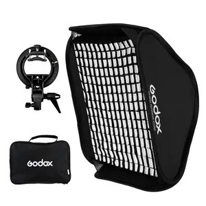 Inlighttech Godox Ajustable 플래시 Softbox 40x40cm Bowens 마운트 S 형 브래킷 + 벌집 그리드 플래시 스피드 라이트 스튜디오