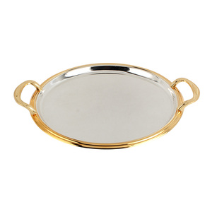 Moroccan Islamic Design Arabesque Pattern Metal Tray Decorative Serving Platter with Handles for Ramadan <b>Eid</b> <b>Gift</b> & Tableware - Product Image 2