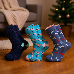 Calcetines de Jacquard con Diseño de Animales Divertidos y Coloridos, Talla Única, Nailon, Cálidos, Transpirables, Suaves, Calcetines de Vestir para Invierno, Unisex, Uso Diario - Product Image 2