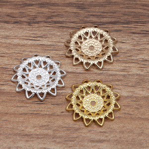 Peça de Flor Suporte de Lótus em Cobre Envelhecido 6 Cores 21mm (07261) Material para Presilha de Cabelo Feminina Antiga - Product Image 4