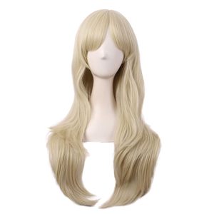 Peluca de cosplay moderna con puntas largas y rizadas (rosa) - Product Image 5